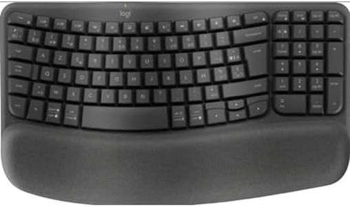 Logitech Wave Keys - Clavier Ergonomique sans Fil - Graphite, Clavier Belge AZERTY