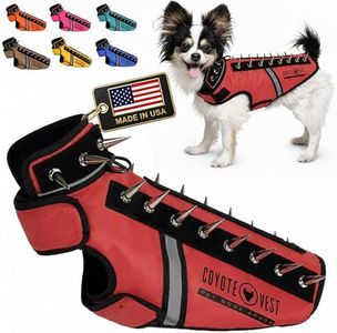 CoyoteVest SpikeVest Dog Harness Vest for Small Dogs, Reflective Dog Vest with Spikes to Shield Your pet from Coyotes, Raptor and Animal Attacks, Anti Hawk Vest, Made in USA (XS-Red)