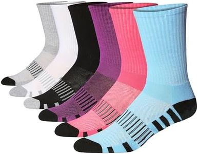 JAMES FIALLO Men's Cushion Crew Socks 6 Pairs - Comfortable Performance Socks for Running, Hiking, and Athletic Activities - Running Socks For Men, MCC04-A-6