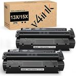 v4ink Compatible Toner Cartridge Replacement for HP 15X C7115X 13X Q2613X High-Yield Work with Laserjet 1000 1005 1200 1220 3300 3310 3320 3330 3380 1300 1150 Series, 2-Pack