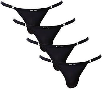 YuKaiChen Men's Silk Underwear String Bikini Briefs Low Rise, A03-4pack, One Size