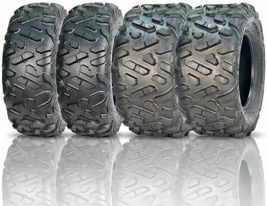 GarveeTech Set of 2 ATV UTV All-Terrain Tires 25x8-12 & AT25X10-12, 6PR Tubeless Heavy Duty Off-Road Tires for Mud & Sand, Durable Off-Road Performance & High Load Capacity