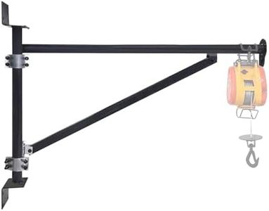 BIGalleons Wall Mount Jib Crane, Hoist Bracket, All Steel Construction 550 lb Capacity, 180 Degree Rotation, Black 122B-A (Hoist not incl.)