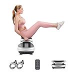 EILISON 3D Vibration Plate Exercise Machine for Weight Loss- Whole Body Workout Vibration Fitness Platform w/Loop Bands - Home Training Equipment for Recovery, Wellness, Shaping (Fitabs Silver)