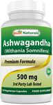 Best Naturals Ashwagandha 500 mg 120 Capsules - Known as Withania Somnifera