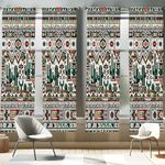 Ambesonne Mexican Window Curtains Pack of 2, American Traditional Art Cactus with Traditional Aztec Chevron Details, Lightweight Set with Rod Pocket, 4 Panels of - 28" x 84", White Green Multicolor