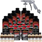 Custom Coat Federal Standard Color # 33446 Desert Tan T80 Urethane Spray-On Truck Bed Liner, 2 Gallon Kit with Spray Gun and Regulator - Durable Textured Protective Coating - Easy Mix Car Auto