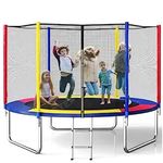 STEP OVER 6FT,8FT,10FT,12FT, 14FT, 16FT Trampoline (8 FEET) for Kids/Adults || Indoor/Outdoor (Supports up to 160kg)||Enclosure net and Poles Safety Pad Ladder Jumping Mat||Heavy Duty|| 2024 Edition