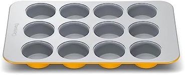 Caraway Non-Stick Ceramic 12-Cup Muffin Pan - Naturally Slick Ceramic Coating - Non-Toxic, PTFE & PFOA Free - Perfect for Cupcakes, Muffins, and More - Marigold