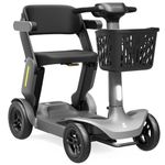 Folding Mobility Scooter,Electric Scooter with Seat for Adults/Elderly, 25 Miles Endurance on 1 Charge, Foldable Lightweight Powered Mobility Scooter,Motorized Scooter for Travel,LED, Basket Included