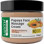 Luvyh Papaya Hydrating Face Massage Cream (100g) Skin Brightening Moisturizing Light Weight Formula, Helps Reduce Dark Circles & Visibly Clears Skin, Natural, No Parabens & Sulphates