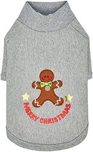 Blueberry Pet Soft & Comfy Merry Christmas Holiday Festive Gingerbread Man Pullover Turtleneck Fall Winter Dog Sweatshirt Coat, Back Length 18", Warm Clothes for Large Dogs