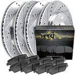 Hart Brakes Front Rear Brakes and Rotors Kit |Front Rear Brake Pads| Brake Rotors and Pads| Ceramic Brake Pads and Rotors |fits 2005-2006 Pontiac GTO