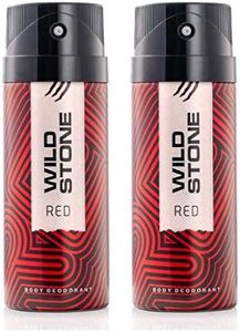 Wild Stone Red Long Lasting Masculine Body Deodorants Spray For Men, Pack Of 2 (225Ml Each)