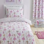 Bedlam - Pink Ballerina Duvet Cover Sets - Cot/Baby Bedding Size (90x 120cm) - Ballerina Bedroom Accessories - Reversible Design - Ballet Dancer Collection