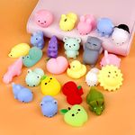 twoonto Mini Squishy Pack, Soft Mochi Squishy Toys 24 Pack Moji Fidget Toys, Kawaii Animal Squishies Party Bags Filler Mini Stress Relief Toys for Boys Girls Adults for Holiday Birthday Gift