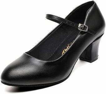 Bokimd Womens Black Latin Salsa Character Shoes Ballroom Dance Heels Prom Wedding Shoes Dress Pump, Black, 6