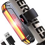 LINE-120R USB Rear Bike Light Rechargeable - 120 Lumen COB LED Bicycle Back Tail Light - for Road Bike Mountain Bike BMX (1 Pack)