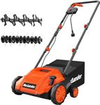 MAXLANDER Electric Dethatcher and Scarifier, 13” 12Amp 2-in-1 Lawn Dethatcher with 4-Position Depth Adjustment, 30L Removable Collection Bag, Airboost Technology Increases Lawn Health