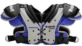 Riddell Pursuit Youth Shoulder Pad, X-Small, Blue/Gray