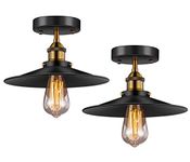 Licperron Vintage Ceiling Light, Edison Flush Mounted Retro Style E27 Industrial Ceiling Light Fixture 2 Pack Brand