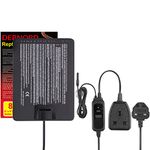 DERNORD Heat Mat with Thermostat - 8W Heat Mat Reptile and Digital Thermostat Combo Set for Snake Vivarium Bearded Dragon Lizard Tank
