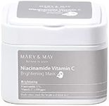 Mary&May Niacinamide Vitamin C Daily Mask - Quick Dispenser Type Korean Face Mask Sheet for Radiance Clear Skin - Dark Spot Correction and Luminous Skin - Hypoallergenic and Eco-Friendly, 30 Sheets