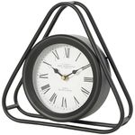 Deco 79 Metal Geometric Clock with Open Triangular Frame, 10" x 3" x 10", Black