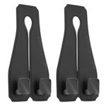 2Pcs Car Seat Back Storage Hook, Full Leather Car Headrest Purse Hooks Hang Cups, Umbrellas, Key Chains, Bendable Headrest Purse Bag Hooks Car, Truck, Pickup Truck & Many Other Models(Black)