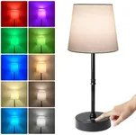 Unicozin Cordless Table Lamp Touch Control, 3CCT & RGB Color Changing Bedside Lamp, Built-in Rechargeable Battery, Stepless Dimming,Portable Ambient Light for Restaurant/Cafe/Bars