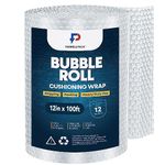 Bubble Packing Wrap | 12 inch Wide by 100 Feet Long & Perforated Every 12 inches | Roll of Small Air Bubble Cushioning Wrap for Moving, Shipping, Packing, Protecting Breakable Fragile, 3/16" Thick