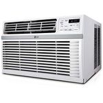 LG 24,500 BTU Window Air Conditioner, 230/208V, Cools 1,560 Sq. Ft. for Bedroom, Living Room, Apartment, Quiet Operation, with Remote, 3 Cooling & Fan Speeds, Auto Restart, and 24H Timer, White