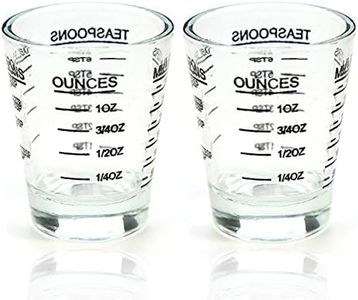 NCnnwovf Shot Glasses Measuring Cup Espresso Shot Glass Liquid Heavy Glass Wine Glass 2 Pack 26-Incremental Measurement 1oz, 6 TSP, 2 TBS, 30ml (2Pack-Black)