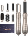 OKWRAP 6 in 1 Hair Styler Air Styler Set Hair Dryer Brush with Curl Straighten, Volumise, Smooth and Hairdryer Brushes for Styling, Blow Dryer Brush Hot Hair Styler for All Hair Type/Length