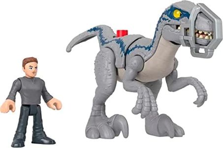 Fisher-Price Imaginext Jurassic World Dominion Dinosaur Toy Set with Blue and Owen Grady for Preschool Pretend Play, Breakout Blue
