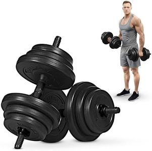 Gallant 20kg Adjustable Dumbbells Pair, Free Weights Dumbbells Set For Weight Lifting Strength Training Home Gym Equipment - Hand Weights Dumbbell Sets for Men & Women
