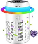 Afloia Air Purifiers for Bedroom Home, Small Air Purifier with Fragrance Sponge, 7-Color Mood Light & 3-Speed Fan, H13 True HEPA Air Filter for Pet Dander Smoke Dust Pollen, DEMI White