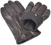 REED Men's Genuine Leather Warm Lined Driving Gloves - Touchscreen Texting Compatible (3XL, Brown)