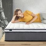 Zinus Queen Mattress - 12 Inch Foam and Pocket Coil Spring Hybrid Mattress, Extra Firm with Motion Isolation, Mattress in a Box, CertiPUR-US Certified Foam, 10-Year Warranty, Queen Size