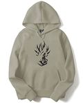 ADRO Men's Cotton Hooded Neck Hooded Sweatshirt (H21-M-GOK-CH_Beige_L)