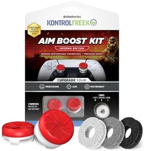 KontrolFreek Aim Boost Kit for PlayStation 5 (PS5) and PlayStation 4 (PS4) Controller | Includes Performance Thumbsticks and Precision Rings | Inferno Edition