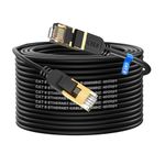 cat gruciso Cat8 Ethernet Cable 30M, High-Speed 40Gbps 2000MHz Network Cable Braided Gigabit Gold Plated RJ45 Connector, Outdoor&Indoor Internet for Xbox PS4/5 Modem Router PC