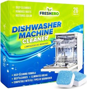 Freshero Dishwasher Cleaner and Deodorizer Tablets 26-Pack, Deep Cleaning Descaler for Dishwasher Machine, Heavy Duty, Septic Safe, Removes Grease & Build-ups, 1 Year of Cleaning Supplies (No Scent)