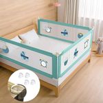 Safe-O-Kid 1-Year Warranty 6 Feet/180 Cms Baby Bed Rail with 28 Level (Extra Secure) Adjustable Height, Baby Safety Bed Railing for Secure Sleep, Bed Guard for Babies, Green-Pack of 3