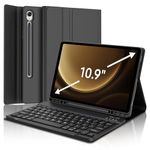 Keyboard Case for Samsung Galaxy Tab S9 FE 5G 10.9 Inch, Tab S9 11 Inch - Detachable Bluetooth Keyboard, Compatible with S Pen, Auto Sleep/Wake Slim PU Leather Folio, US English, Black