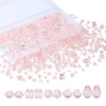 XIANNVXI 800pcs Faceted Pink Glass Beads 4/6/8mm Pink Beads,Crystal Beads Glass Beads for Crafting,Jewellery Beads Craft Beads,Bulk Glass Beads for Bracelet Making,Glass Beads for Vases