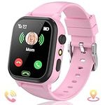 JYNZYUPO GPS Smart Watch for Kids Boys Girls,1.48'' Fitness Tracker Kids Smart Watch GPS with Sim Card Call SOS Camera Alarm Clock,Children's Day Birthday Gift for Kids 3-12 Years Pink