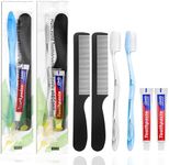 HQSLsund 100 Pack Disposable Toothbrushes with Toothpaste and Comb for Homeless Individually Wrapped,10g Travel Toothpaste,7inch Black Hair Comb