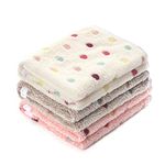 Luciphia 1 Pack 3 Blankets Super Soft Fluffy Premium Fleece Pet Blanket Flannel Throw for Dog Puppy Cat Dot2 Small