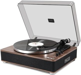 LP&No.1 Vinyl Record Player with Built-in Speakers, Vinyl Turntable with Magnetic Cartridge, Wireless,USB Recording and Playback,BT Out, Aux-in, Headphone Output,Auto Off, AT-3600L, 2-Speed Player